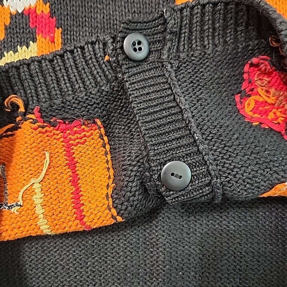 Alexandra Bartlett M Halloween Cardigan Sweater Trick or Treat Pumpkin Candy - Picture 6 of 15